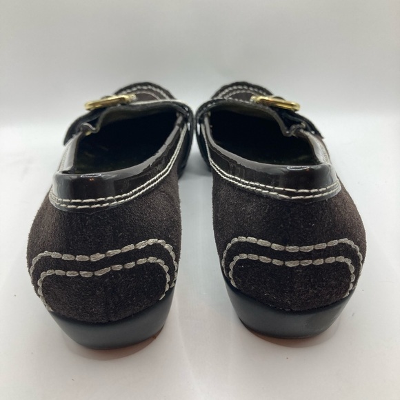 Etienne Aigner Loafers Suede Shoes Brown With Buckle Detail Women’s Size 7.5 - Picture 5 of 8